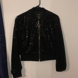 FOREVER 21 sparkle bomber jacket (NEVER WORN)